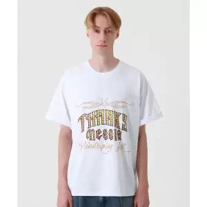 THANKS MESSIA [THANKSMESSIA X ODAGIL] GOLD PINSTRIPE TSHIRT-WHITE 2080316