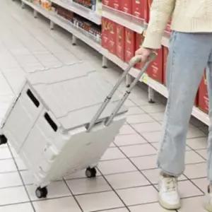 휴대용 접이식 핸드 카트 쇼핑카트 폴딩 박스 장바구니