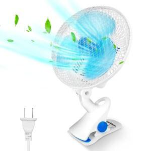 조르푸포아 진동 클립 온 팬, 2단 개인 테이블 선풍기, 강력 클램프가 장착된 소형 책상 선풍기, 침대용 미니 유모차 선풍기, 가정, 거실, 사무실, 기숙사, 야외 캠핑, 3.94FT 케이블 코드 포함