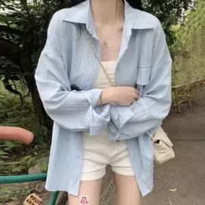 [SBD] 오버핏 언발기장 핀턱 긴팔셔츠 세로 스트라이프 뒷