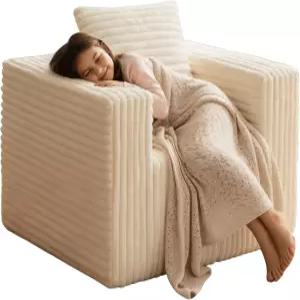 싱글 클라우드 소파 높은 등받이와 넓은 팔걸이를 갖춘 자이언트 빈백 의자 작은 공간을 위한 폼 뼈 없는