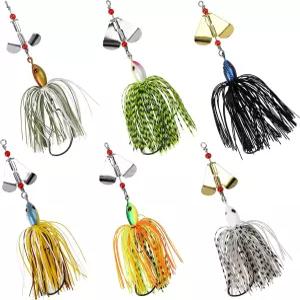 낚시 버즈베이트 미끼 베이스 스피너베이트 키트 다양한 색상의 수영 금속 지그 파이크 송어