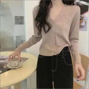 [SBD] 가디건 버튼 여자 간절기 11색 왕골지 슬림핏 아우터 니트 v넥