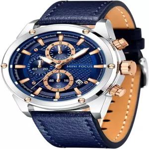 미니 포커스 남성용 비즈니스 캐주얼 손목시계 다기능/방수/발광/캘린더 순정 가죽 밴드 패션 시계