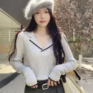 [SBD] 브이넥 카라 니트 골지니트 골지