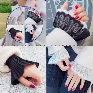 쌍문상회 소매커프스 페이크카라 레이어드 패션소품 블라우스 일 공갈폴라 넥케이프 쉬폰