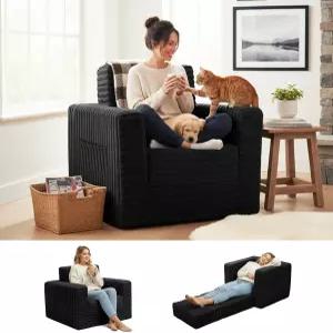 웰나우 접이식 소파 침대 오토만 컨버터블 2-in-1 뼈 없는 이불 라운지 의자 작은 공간 거실 침실 또는