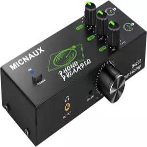 턴테이블용 마이크노 포노 프리앰프 MM 및 MC 카트리지용 3밴드 EQ가 장착된 미니 하이파이 바이닐 레코드