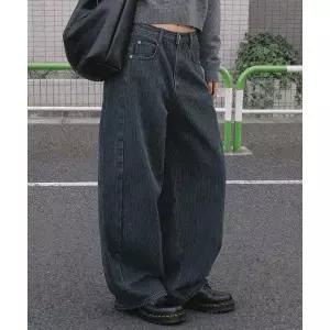 ANOLORCODE WOMAN 스트라이프 벌룬 데님팬츠 (2color) 2085240