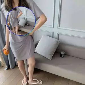 쌍문상회 여성 여름 냉감 스판 잠옷원피스 파자마 여자치마