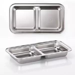 [하프클럽/브이와이]간식쟁반 사각식판 반찬그릇 배식판 2칸식판