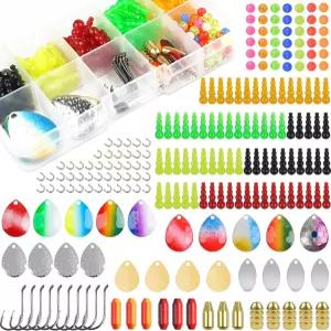 월리 스피너 리그 키트 200피스 DIY 낚시 미끼 제작 용품 부품 크롤러 하네스 콜로라도 블레이드 클레비스