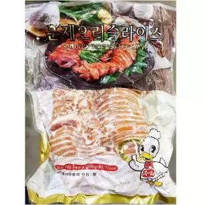 삼아 훈제오리 슬라이스 800g 훈제오리슬 육가공 즉석식품 안주 훈제오리