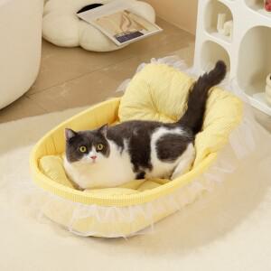 고양이 둥지 사계절 범용 논스틱 털 매트 (봄 여름 가을 겨울용) 소형견 하우스