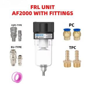 FRL 유닛 AF2000 소스 프로세서 파이버 필터 에어 펌프 오일 및 물 분리기 공압 부품 컴프레서