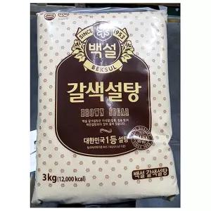 백설 황설탕 3KG X6 중백당 황설탕 갈색설탕 식당용 업소용