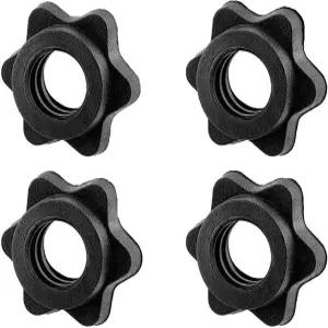 4팩 회전 잠금 칼라 덤프벨 육각 너트 1인치 표준 바벨 나사 바 강도 웨이트 팅 클립 위한 운동 피트니스용