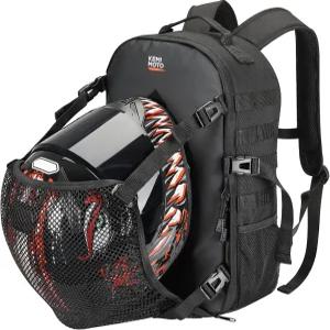 케미모토 오토바이 헬멧 백팩 풀페이스 라이딩 및 데일리 출퇴근 선물용 확장 가능한 히든 네트가 있는 20L