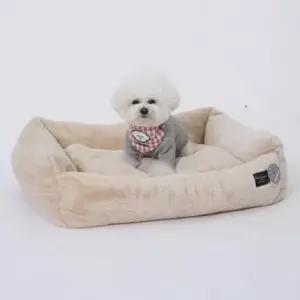 [반려] 극세사 방석 강아지 고양이 쿠션 사각 1P 베이지 대형