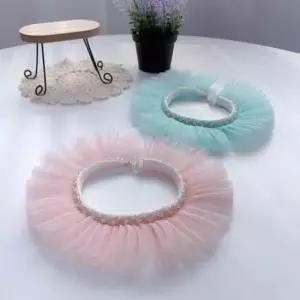 [반려] 넥카라 강아지 쉬폰 주름 고양이 1P 진주 패션 케이프