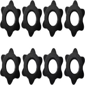 레이시팡 8pcs 스핀락 칼라 1인치 바벨 나사 클램프 표준 덤벨 육각 너트 막대 웨이트 트레이닝용 무게