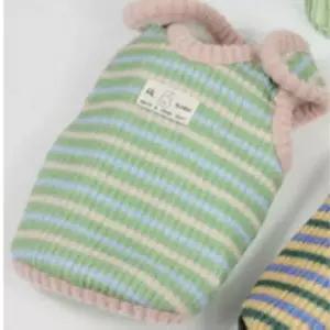 [반려] 1P 조끼 스트라이프 패션 컬러 핑크 강아지 레이어드