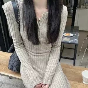 여리여리 긴팔 니트 골지 롱원피스 가을 겨울 꾸안꾸