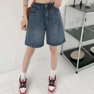 여성 4컬러 탄탄 데님 청반바지 A라인 여름 하프팬츠