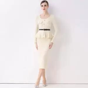 피콜로 여자 데일리룩 원피스 럭셔리정장 슬림핏 럭셔리 투피스 벨트 증정 KUK1