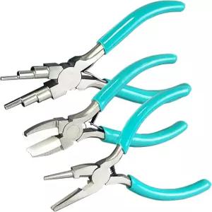 C T 3피스 주얼리 플라이어 세트 제작 도구 키트 마이크로 용품 구슬 감김 및 성형 와이어 DIY 공예