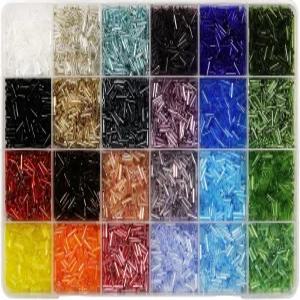 케르가엔 2x6mm 유리관 및 씨앗 구슬 키트 - DIY 보석 제작 팔찌 목걸이 아트 프로젝트를 위한 5000개