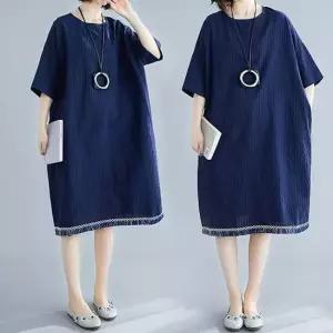 여름 롱 린넨 쉬폰 빅사이즈 임부복 면 원피스 치마
