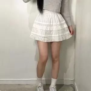 레이스 밴딩 여름 치마 캉캉 플레어 미니 스커트 2종