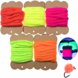 그레이트 피싱 5가지 색상의 합성 섬유 계란 실을 묶는 미니우 미끼 삼론 건조 파리 송어 스틸헤드 낚시