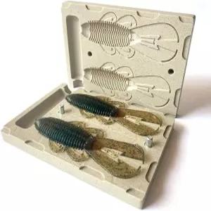 Smedioks 프리미엄 소프트 플라스티 몰드 미끼 만들기 사출 낚시 2 캐비티 고간 반디토 버그 4