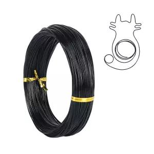 18 게이지 알루미늄 공예 와이어 보석 제작 조각 모델링 화환 꽃 비딩 랩핑(블랙)을 위한 165피트 1mm 굽힘