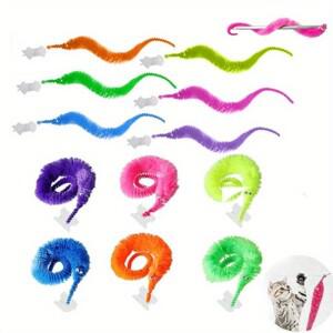 10pcs 기발한 벌레 고양이 티저 장난감 플러시 대화 형 마술 트릭 개를위한  놀리는 스틱 악세서리