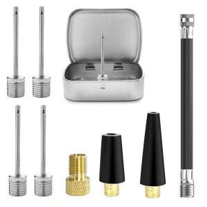 프레스타 밸브 어댑터가 포함된 에어 펌프 어댑터 키트 프레스타를 슈레이더 어댑터로 변환, 프레스타 밸브 확장 어댑터 호스, 볼 펌프 인플레이션 바늘, 풍선 요가 볼 수영 링 풍선 노즐