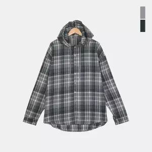 [스콰즈]남성 간절기 빈티지 체크 오버핏 후드 레이어드 자켓 SGAU003