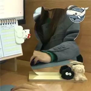 [콩심팥심]귀여운 아기곰 아크릴 거울 책상대용 귀여운