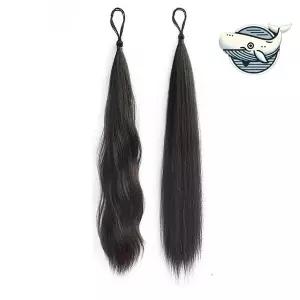 [콩심팥심]자연스러운 웨이브 핀업 헤어 똥머리 가발