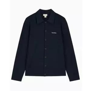 [롯데백화점]캘빈클라인 남성 CK 코튼 카라 니트 가디건 자켓 네이비 4RF315G (4RF315G-CEF)