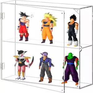 AITE 아크릴 디스플레이 케이스 펀코 팝 피규어용 투명 2겹 벽걸이 또는 수집품용 데스크탑 방진 캐비닛