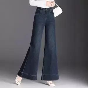 팔콘 여사친 여성용 청 롱 가을 캐주얼 하이웨스트 나팔바지 와이드 슬랙스 데님바지 부츠컷 슬림핏 레깅스