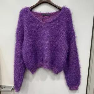 [르니앤맥코이]앙고라 혼방 브이넥 크롭 니트 스웨터 MN02KN770_YS