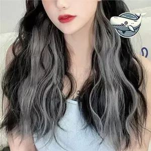 컬러풀 웨이브 헤어피스 붙임머리 스타일링 고급