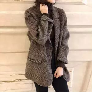 [에이시크]로렌 글렌체크 더블 자켓 C25DJK109