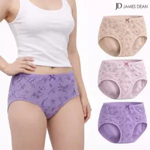 [제임스딘]제임스딘 여성순면팬티 60수 플라워 면스판 삼각 맥시팬티 3매입 세트