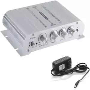 선디어 2.1 채널 미니 앰프 20W 40W 하이파이 파워 12V 2A 전원 공급 서브우퍼 스테레오 베이스 트레블 RCA