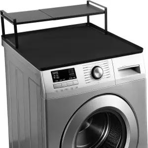 확장 가능한 선반과 실리콘 매트가 있는 세탁기 및 건조기 조리대 범용 전면 하중 세트 14-25인치 세탁실